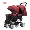 Strollers# Twin Baby Stroller kan zitten en liegen koets vierwiel Highland scape lichtgewicht dubbele stoelkarren 0-4 jaar oud Q240429