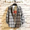 Moda de Nova Mens Plaid Shirts 2020 Primavera Outono masculino manga comprida de flanela xadrez shirt Estilo de Escritório Negócios Algodão Camisas Casual