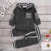 Baby Hoodies Floral Lattice Girls Sweatshirt Byxor 2st Stetsar Spädbarn Boy Tracksuits Designer Barnkläder Mode Kids kläder BT4798