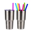 2023 colorful silicone straws for cups food grade 25cm silicone straight bent straws drinking straws free shipping LX2558