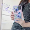 Gimfun Cute Laser Card Butterfly Case na iPhone 11 Pro Max XS Max XR 7 6 8 Plus różowy fioletowy brokat miękki przezroczysty pokrywę TPU5308069