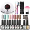 Kits de arte unhas manicure em gel de gel para kit com 36W LED UV Lamp Machine Tools Varnishes