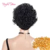Blonde Wigs Micro Curl Synthetic Braiding Wig Afro Kinky Curly Blonde Curly Wig Braided Wigs Curly Hair Wave Ombre Natural Black 6inch