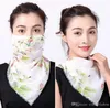 Amerikaanse voorraad goedkope vrouwen sjaal gezichtsmasker 22 stijlen zijde chiffon zakdoek outdoor winddicht halve gezicht stofvrije zonnescherm maskers