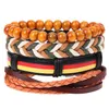 Multilayer Leather Wrap Armband Charm Weave Cross Believe Armband Kvinnor Herr Armband Bangle Cuff Will och Sandy Fahion Jewelry