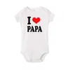 I Love Mama and I Love Papa Baby Bodysuit Twins Onesie Infant Babe Wear White Clothing Cotton Soft Toddler Babe Summer Wear2342739