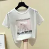 BOBOKATEER Mode T-shirt Femme D'été Tops Kawaii Rose T-shirt Femme Chemise Blanche Femmes Vêtements Nouveau Camisas Mujer CX200713