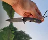 1 stks Nieuwe Mini Kleine VG10 Damascus Steel EDC Pocket Flipper Folding Mes Drop Point Blade Kogellager met leren schede