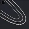 Hip Hop Sieraden 3 4 5mm Touw Ketting Ketting Twisted Goud Zilver Kleur 316L Rvs Kettingen voor vrouwen Mannen Sieraden