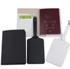 10pcs Women PU Plain Travel Short Passport Card Holder Cover &Luggage Tag White Black