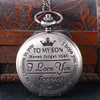 Pocket Watch To My Son I LOVE YOU FOREVER for Children039s Day Kids Child Boy039s Birthday Gift Fob Necklace Watches Fl1355834