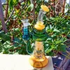 Bongs Hookah Glass bong Recycler oil rigs water pipe percalator with thick base and mouthpiece bubbler