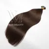VMAE Бразильский индийский перуан # 2 темный коричневый цвет 10 "до 26" дюйма прямой плоский наконечник наращивания волос человека