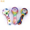 mini water pipes hot selling glass bongs with patterns glass bowl silicone smoking pipes for smoking tobacco 4.23" bongs