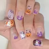 Halloweenowy paznokci tłocznicze szablony zestaw bani ducha bat obrazu stamper szablon dla salon manicure akcesoria