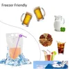 50PCS Disposable 500ml Juice Coffee Liquid Bag Vertical Seal Drink Bag Drink Pouches With Straw Party Household Storage