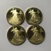 4 PC no magnética libertad Eagle 2011 2012 2016 2018 insignia de oro chapado en 32,6 mm de enviar monedas aceptables caída de la estatua de América