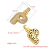 Europe and America Hotsale Gold Silver Color A-Z Bling Ice Out CZ Bubble Letter Pendant Necklace With Rope Chain Nice Gift