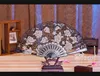 Spanish style rose flower design plastic frame lace silk hand fan, Chinese craft folding fan