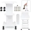 Rymdbesparande skönhetsvagn Stand Rolling Salon Cart Holder Spa Styling Pedestal Monterad aluminiumlegering med 4 hjul6836953