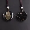 10pcs Orgonite colares de cristais OM símbolo de cura da resina w / Geometria Sagrada para proteção EMF Orgone pendente w / preto Obsidian Gravels