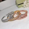 Heiße Marken Luxustrend Glänzendes Armband Elastisches Design Kostenloser Versand Hochzeitszubehör Prominente Kupfermaterial Damenarmband sn