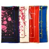 Good quality New 90cm Hand hemming beading ink painting silk twill scarf female scarves square Printed Female shawl 272F