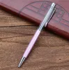 Writing Gift DIY Empty Tube Metal Ballpoint Pens Self-filling Floating Glitter Dried Flower Crystal Pen Ballpoint Pens 27 Color