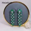 Ézéchias 925 Boucles d'oreilles à aiguille Tremella Fashion Fashion Shiny Long Section Tassels Green Zircon Trop d'oreille Luxurious Dance Party Shi2185833