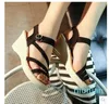 Hot sale-2017 the Summer shoes woman Platform Sandals Women Soft Leather Casual Open Toe Gladiator wedges Women Shoes xy187