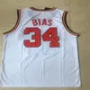 كرة السلة الكلية ترتدي NCAA College Maryland Basketball Jersey 34 Len Bias White Red Yellow All All 100 ٪ Titched and Embroidery Men Jerseys