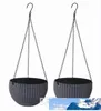 New style 22cm Plastic Resin hanging pots for flower growing, chain basket planter outdoor home decoration pots 3colors