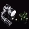 Vente chaude Splash Guard 4mm Fond Opaque Quartz Banger 10mm 14mm 18mm Mâle Femelle Quartz Clou Avec Verre Coloré Carb Cap Terp Perle