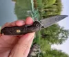 1 stks Nieuwe Mini Kleine VG10 Damascus Steel EDC Pocket Flipper Folding Mes Drop Point Blade Kogellager met leren schede