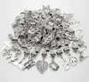 100 stks / partij Tibetan Silver Alloy Mixed Charms Hanger Europees Dangle Beads Charms Hanger voor Sieraden Maken