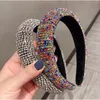 Femmes Baroque strass bandeau cheveux bijoux épais bandeau diadème défilé de mode coiffure mariage cristaux casque bandeau