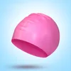 Silicone Rich Color Bathing Cap Solid Color Hat Long Hair Waterproof Head Protection Diving Good Swimming Caps 3lz E2