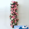 Arc artificiel rangée de fleurs bricolage pivoines en soie Rose rangée de fleurs artificielles pièce maîtresse de mariage toile de fond décorative 100*25 cm