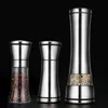 Rostfritt stål Pepparkvarnpeppar Mills flaskor med justerbar manuell glas Black Pepper Grinder Salt Coffee Spice Bottle Drop Ship