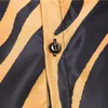 Men Streetwear US Size Shirt Zebra Skin Printed Tuxedo Party Shirt Long Sleeve Light Weight Office Male Fashion257e