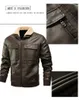 Hombre Casual PU Chaquetas de cuero Moda Tendencia Lavado con bolsillo Prendas de abrigo Diseñador Nuevo Cuello de piel masculino Manga larga Chaquetas con cremallera delgadas Abrigo