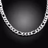 24 Pure Pure Real 925 Sterling Sterling Silver Figaro Chains Collane Women Uomini Gioielli RAGAZZO GIOCO 60CM 10mm Colier Whole2436