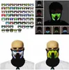 US Stock 69 stilar Flash LED Musikmask med ljud Aktiv för dans Ridskoåkning Party Voice Control Mask Party Halloween Masks FY0063