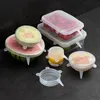 6 pcs Silicone Food Cover Bowl Cap Rectangle Reusable Lid Durable Elastic Stretch Food Saving Fresh Keeping Lid Kitchen Storage Accessories