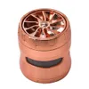 Honeypuff Wheel Style Zinc Alloy Herb Grinder med stort fönster 63mm 4 styck Metal Tobacco Herb Grinder Spice Miller