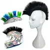 6 colores casco universal Mohawk pelucas sintéticas bicicleta motocicleta Motocross accesorios casco Hawks