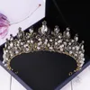 KMVEXO Rosso Nero Tiara di cristallo Corona nuziale per la cerimonia nuziale Sposa Oro Strass Corone Fascia Gioielli Accessori per capelli Y200727242u