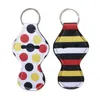 Neoprene Keychain Sports Printed Chapstick Holder Leopard Keychain Wrap Lipstick Holders Lip Cover Party Favor Gift