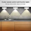 16 colori RGBW LED luce notturna telecomando senza fili batteria sensore tattile sotto le luci dell'armadio per armadio cucina lampada da parete