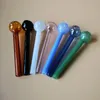 Heady Glass Pipe Colorful Tobacco Smoking Pipes Pyrex Glass Oil Dab Rig Burner Pipe Straight Tube Dry Herb 10cm Hand Pipes Smoking Tool